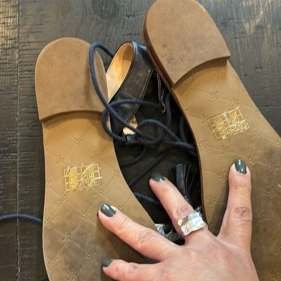 Jack Rogers Women's Blue Tasseled Ankle Wrap Sandals Size 6.5​​​​​ - Picture 10 of 10